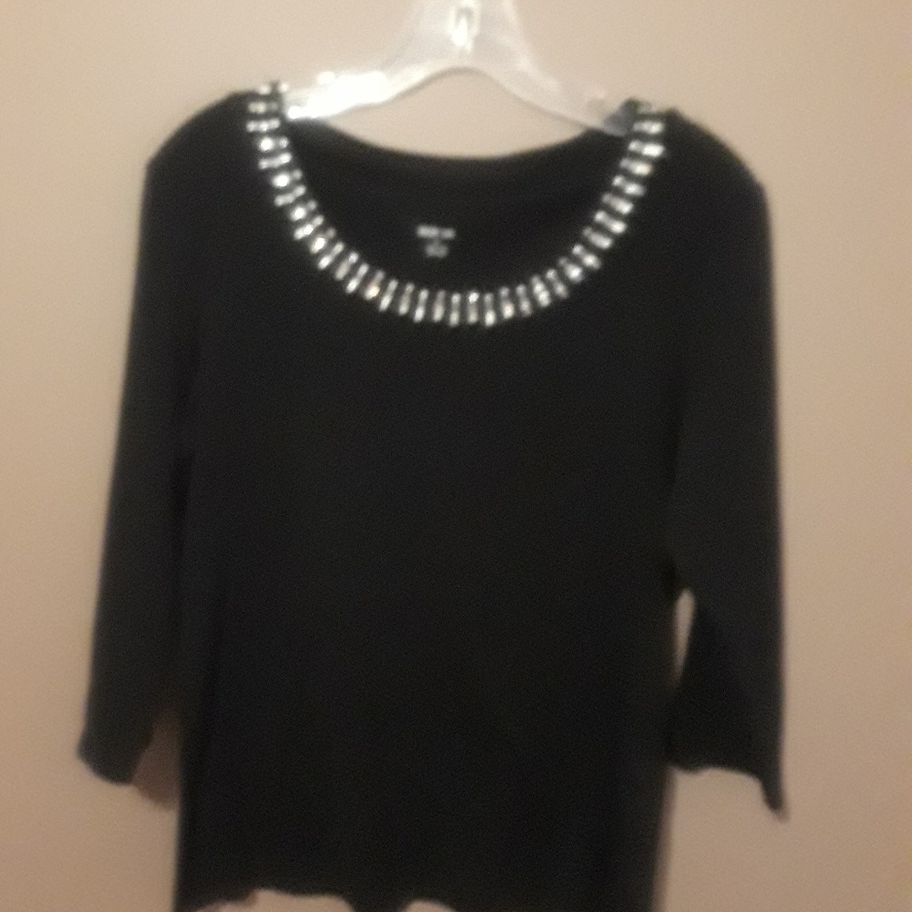 Rhinestone trim top